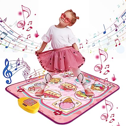 Photo 1 of Dance Mat Toys, Kids Dance Mat Electronic Dance Pad Game Toy for Kids, Dance Mat with LED Lights, Built-in Music, Adjustable Volume and 5 Game Modes, Dance Mat Gift for 3-12 Year Old Girls Boys
