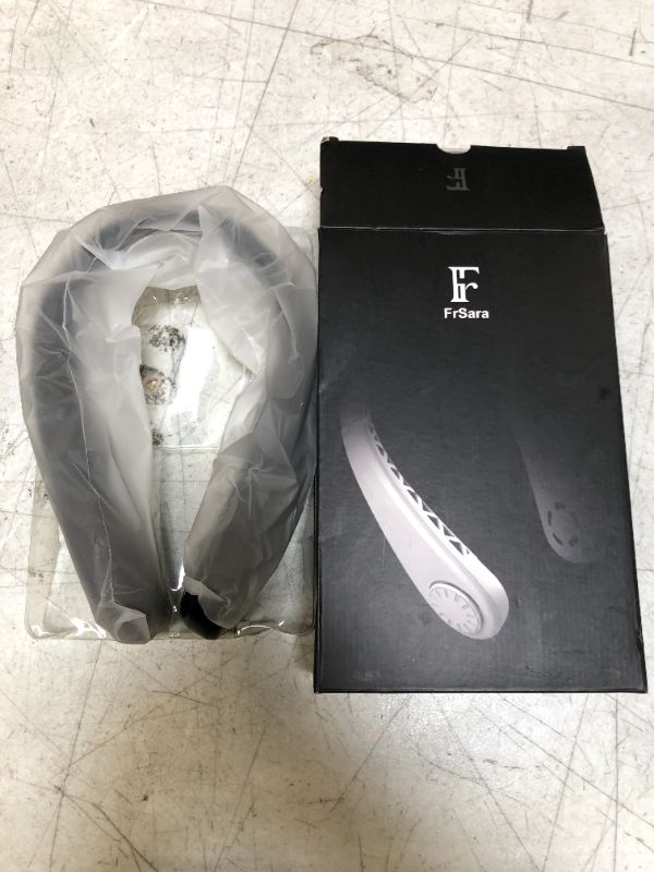 Photo 1 of FrSara Neck Fan, Bladeless Portable Neck Fan, Adjustable, 360° Cooling, Super Quiet, No Blade Fan Design, No Hair Twisting, Even Air Volume On Both Sides, Non-Slip, Short Charging, Long Use Time Pure Black