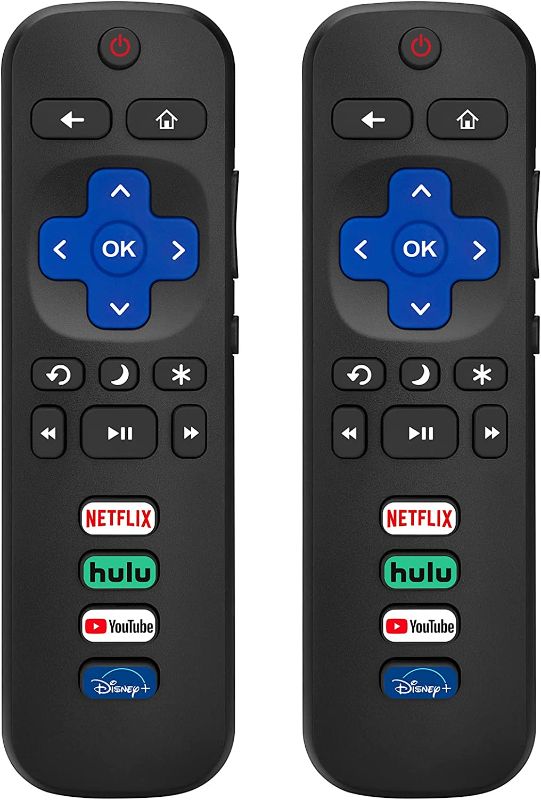 Photo 1 of (Pack of 2) Replaced Remote Control Only for Roku TV, Compatible for TCL Roku/Hisense Roku/Onn Roku/Sharp Roku/Element Roku/Westinghouse Roku/Philips Roku Series Smart TVs (Not for Roku Stick and Box)
