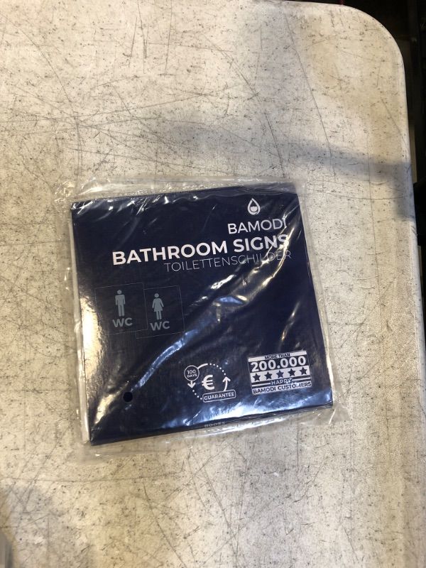 Photo 1 of Bamodi XXL Toilet Signs Self-Adhesive – Male and Female Bathroom Signs - Men and Women Aluminium Square WC Loo Plaques For Door – - Matte Look - Easy To Apply - Set of 2 – 12.5 cm x 12.5 cm