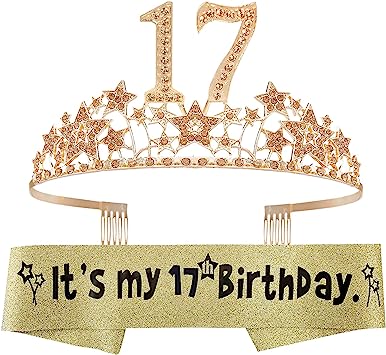 Photo 1 of 17th Birthday, 17th Birthday Gifts for Girls,17th Birthday Sash, 17th Birthday Decorations for Girls, 17th Birthday Tiara,17th Birthday Crown, 17th Birthday Gifts, 17th Birthday Decorations