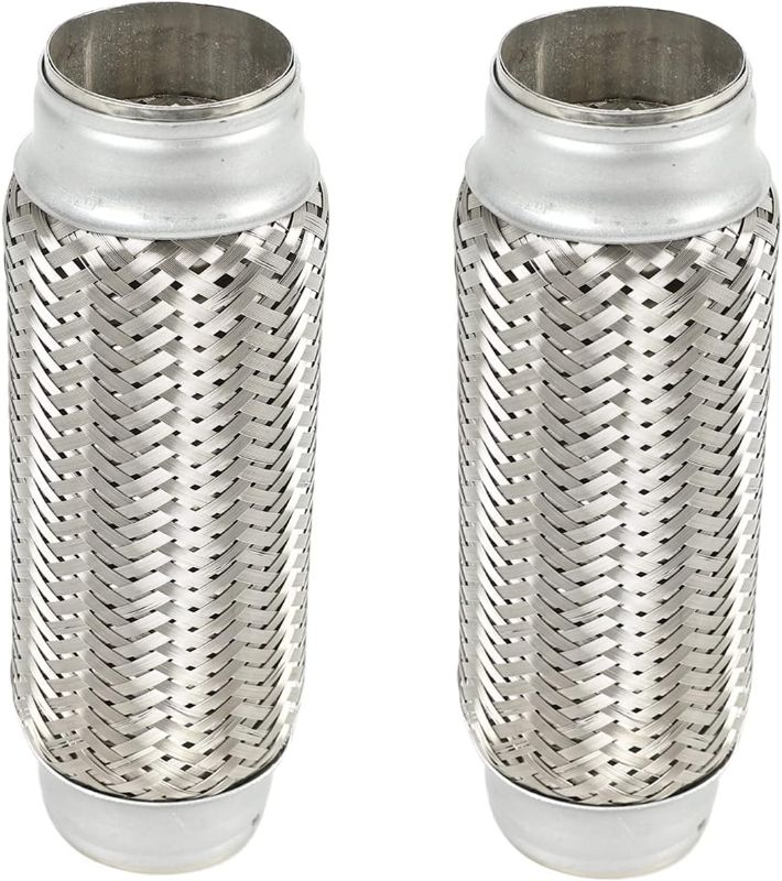 Photo 1 of LucaSng 2PCS Exhaust Flex Pipe Stainless Steel Double Braid 2" x 8" Long Heavy Duty