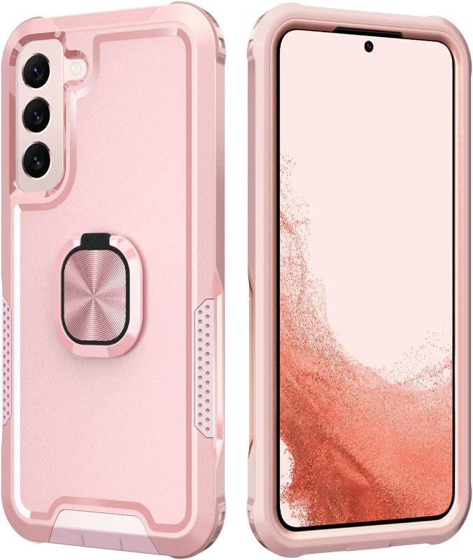 Photo 1 of Petocase for Samsung Galaxy A53 Case Heavy Duty Full Body Shockproof Kickstand with 360°Ring Holder Support Car Mount Hybrid Bumper Silicone Hard Back Cover for Samsung Galaxy A53 6.2" Rose Gold