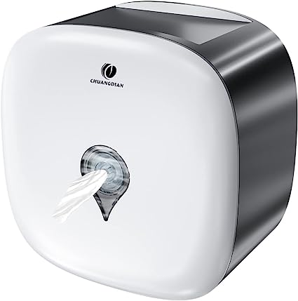 Photo 1 of Center-Pull Paper Towel Dispenser, Commercial Coreless Roll Towel Dispenser, 9.8 inches x 5.9 inches x 9.8 inches, CHUANGDIAN, White