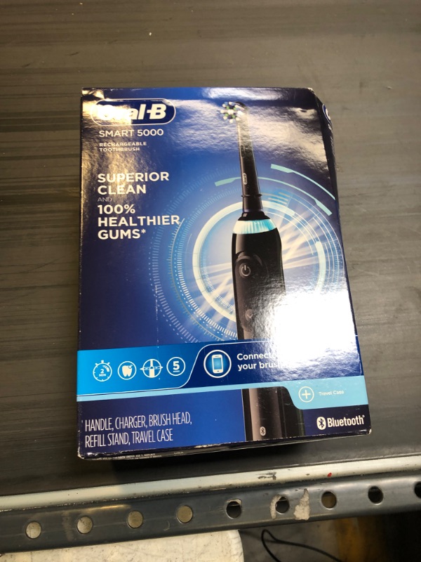 Photo 2 of Oral-B Pro 5000 Smartseries Power Rechargeable Electric Toothbrush with Bluetooth Connectivity, Black Edition Pro 5000 Black