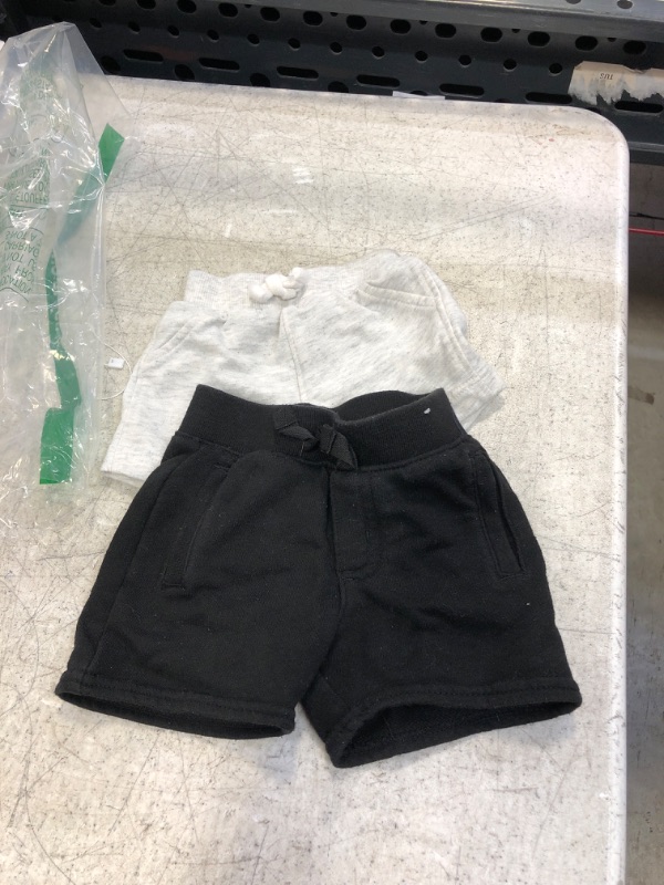 Photo 1 of 2 PC BLACK AND GREY BABY SHORTS ( SIZE: 0-3 M) 
