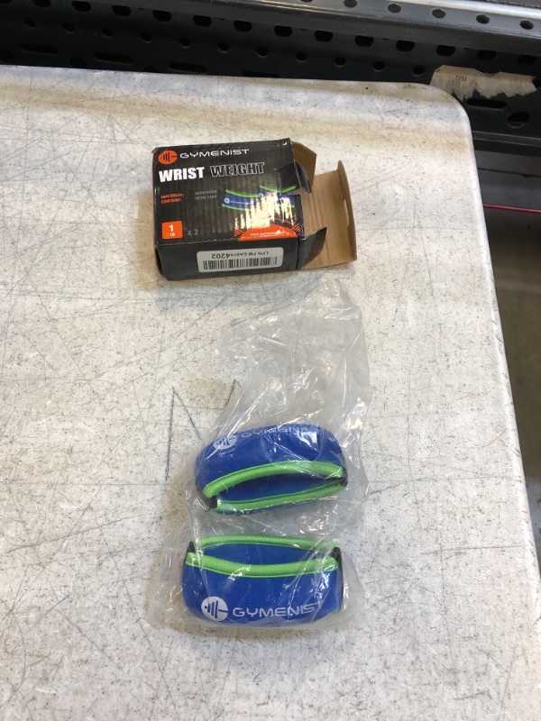 Photo 1 of 2 PC BLUE AND GREEN WRIST WEIGHTS ( 1 POUND ) 