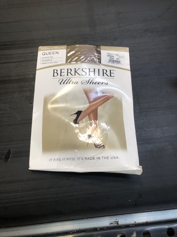 Photo 2 of Berkshire Women's Plus-Size Queen Ultra Sheer Control Top Pantyhose 4411 Queen French Coffee