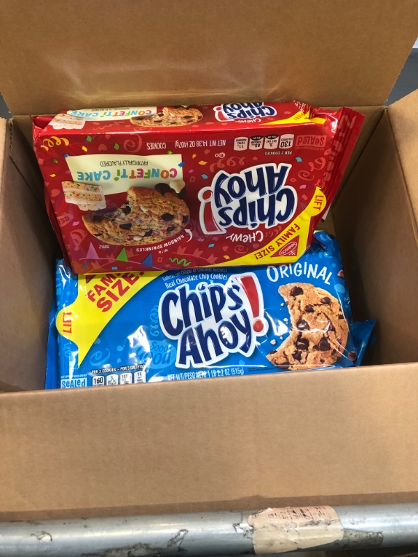 Photo 1 of CHIPS AHOY! Original Chocolate Chip Cookies, Family Size, 18.2 oz,CHIPS AHOY! Chewy Confetti Cake Chocolate Chip Cookies with Rainbow Sprinkles, Birthday Cookies, Family Size, 14.38 oz