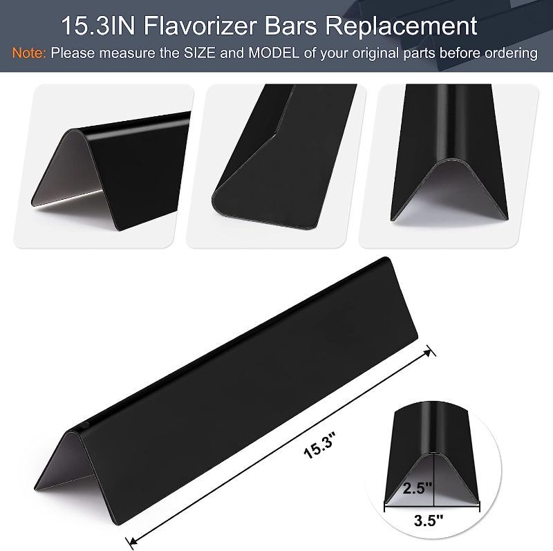 Photo 1 of 15.3" 7635 Porcelain-Enameled Flavorizer Bars for Spirit 200 Series Gas Grills, Spirit E210, S210, E220, S220 with Front Control Knobs, Set of 3 Heat Plates Flavorizer Bars Replacement for Weber 7635
