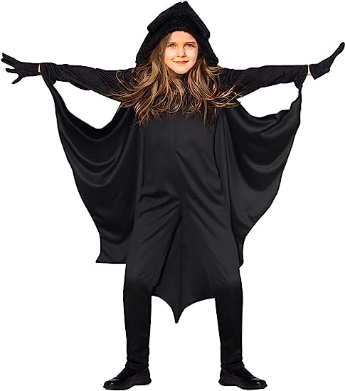 Photo 1 of Halloween Bat Costume for Kids Vampire Cape Black Wing Set Cosplay Outfit Clothes for Toddler GIrl Boy  SIZE 4-5Y
