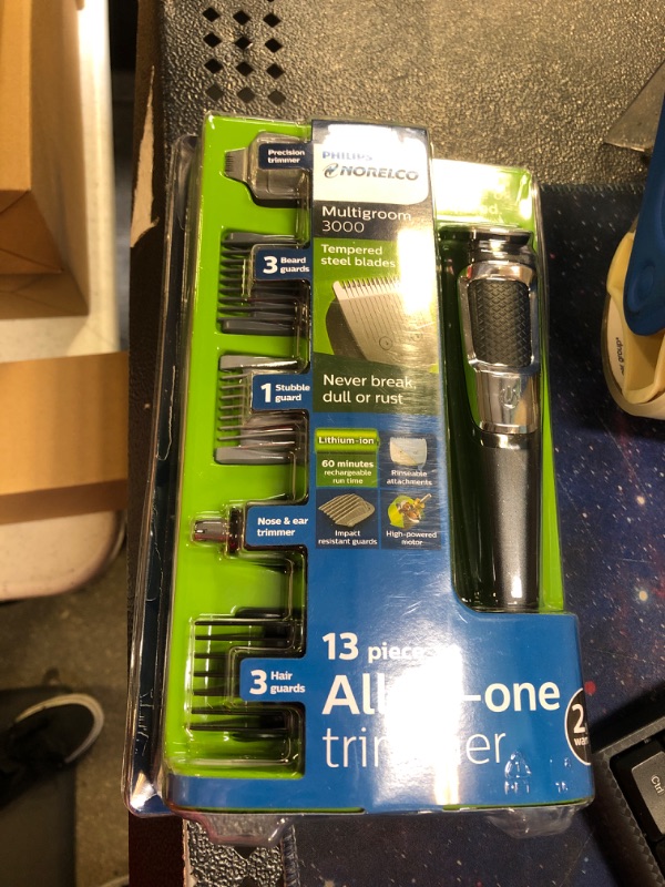 Photo 1 of Philips Norelco Multigroomer All-in-One Trimmer Series 3000, 13 Piece Mens Grooming Kit, for Beard, Face, Nose, and Ear Hair Trimmer and Hair Clipper, NO Blade Oil Needed, MG3750/60