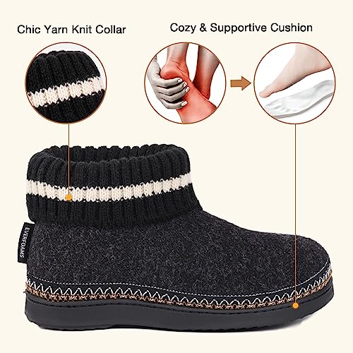 Photo 1 of EverFoams Women's Comfy Memory Foam Bootie Slippers Winter House Shoes with Indoor Outdoor Rubber Sole
10