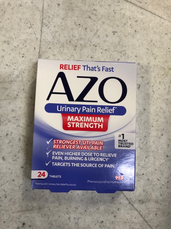 Photo 2 of AZO Urinary Pain Relief Maximum Strength | Fast relief of UTI Pain, Burning & Urgency | Targets Source of Pain | #1 Most Trusted Brand | 24 Tablets AZO Max Strength 24CT
