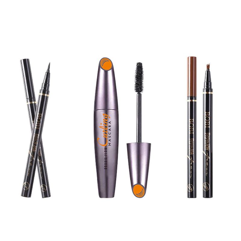 Photo 1 of dark brown eyebrow pencil,black eyeliner pencil,black mascara,3 in 1,long lasting waterproof,dark brown eyebrow pencil
