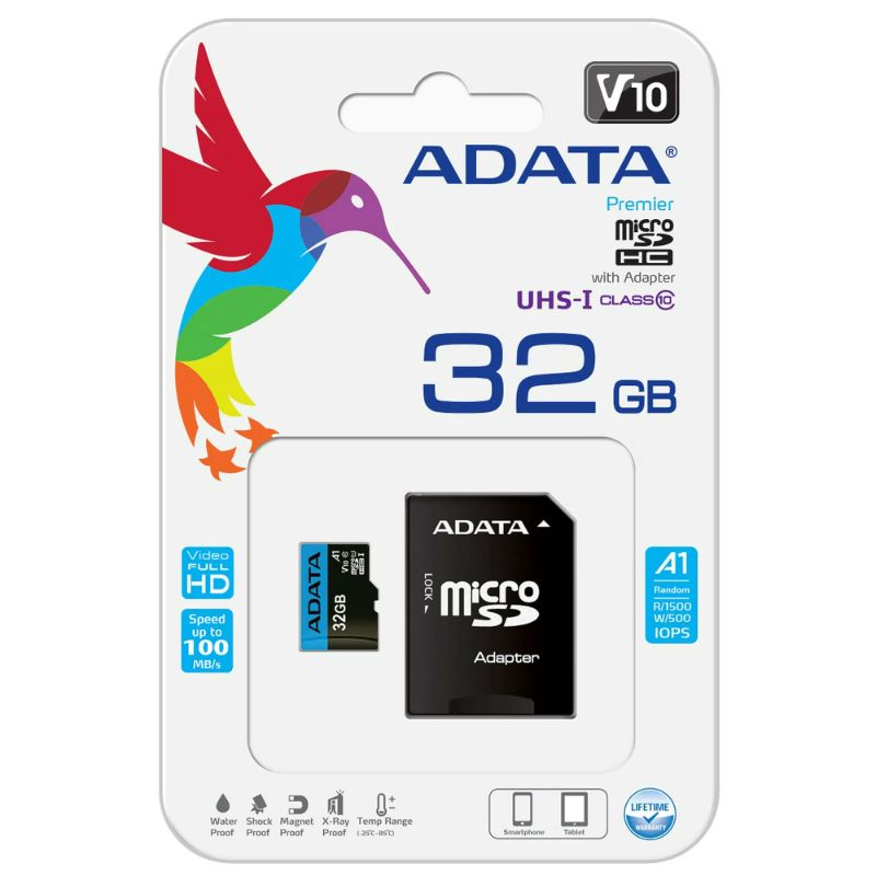 Photo 1 of Adata Premier 32 GB Class 10/UHS-I V10 microSDHC
