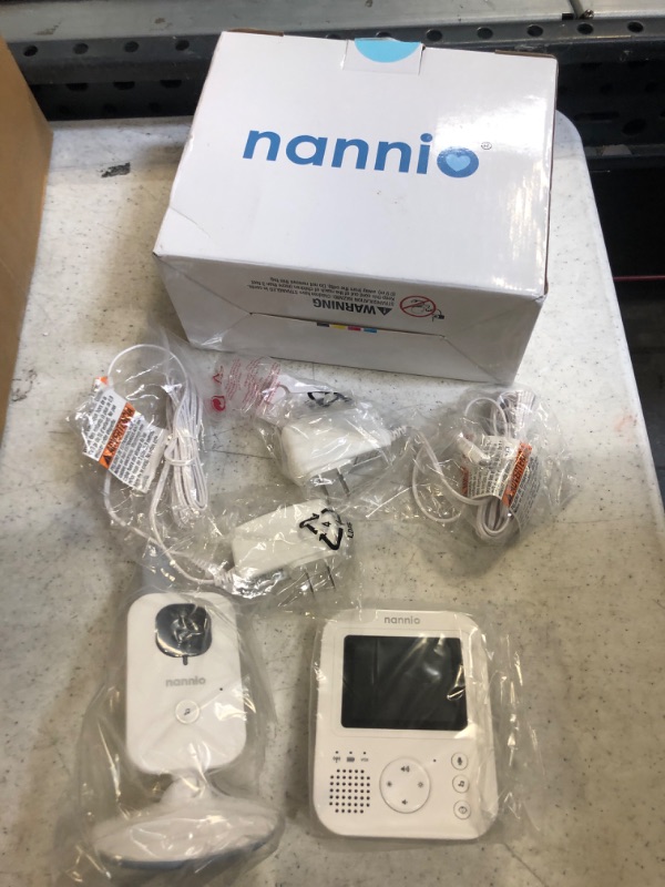 Photo 2 of nannio Baby Monitor Hero2 Video Baby Monitors with Camera and Audio, Two-Way Talk, Auto Night Vision, Voice Activation, 5 Lullabies, 985ft Range, Long Battery Life, Baby Gifts, 2 Years Warranty
