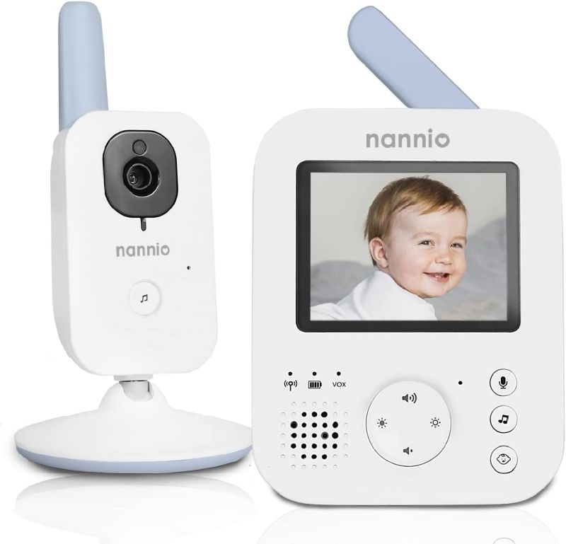 Photo 1 of nannio Baby Monitor Hero2 Video Baby Monitors with Camera and Audio, Two-Way Talk, Auto Night Vision, Voice Activation, 5 Lullabies, 985ft Range, Long Battery Life, Baby Gifts, 2 Years Warranty
