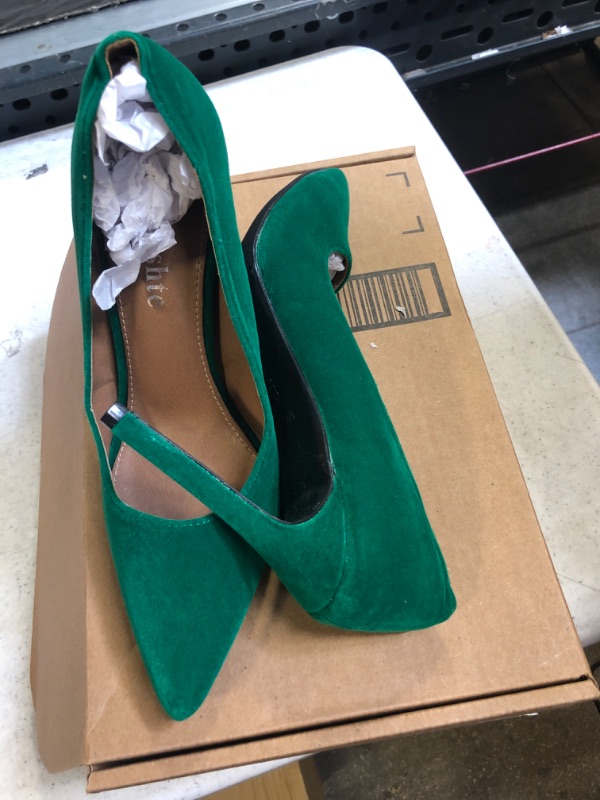 Photo 2 of fereshte Women's High Heels Pointy-Toe Stiletto Sexy Dress Pumps 9.5 A# Velvet Green