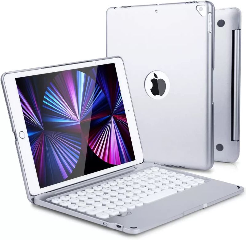 Photo 1 of ipad Keyboard Case 10.2/10.5 inch for 9th Generation/8th Gen/7th Gen,iPad 9th Generation Case with Keyboard/iPad Air 3rd Gen 2019/iPad Pro 10.5" Full Protection Tablet Cover Wireless Bluetooth,Silver
