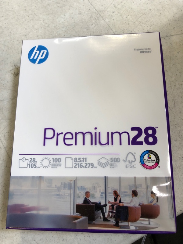 Photo 2 of HP Printer Paper | 8.5 x 11 Paper | Premium 28 lb | 5 Ream Case - 2500 Sheets | 100 Bright | Made in USA - FSC Certified | 205200C 5 Ream | 2500 Sheets Premium28