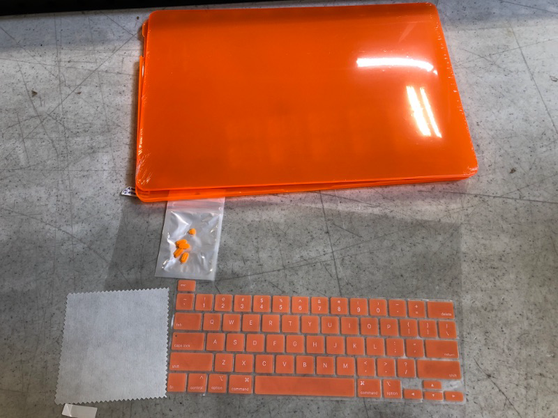 Photo 2 of DONGKE Compatible with Older MacBook Pro 16 inch Case 2020 2019 A2141, Matte Plastic Hard Shell Case & Keyboard Cover for MacBook Pro 16 inch with Retina & Touch Bar Fits Touch ID, Orange