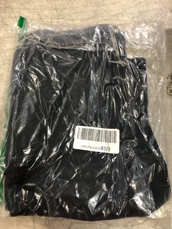 Photo 1 of Amazon Essentials Men's Classic-Fit Expandable-Waist Flat-Front Dress Pant Polyester Black 32W x 28L
