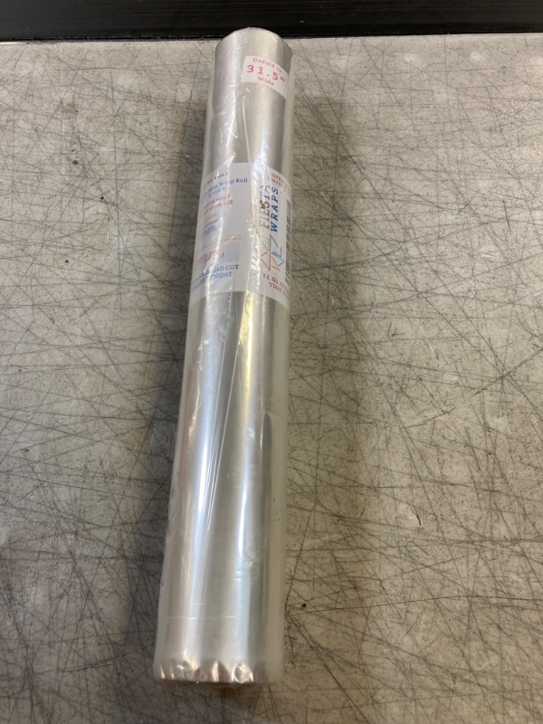 Photo 2 of 110 ft Clear Cellophane Wrap Roll (31.5 in x 110 ft) - Cellophane Roll - Clear Wrap Cellophane Bags - Clear Wrapping Paper to Wrap Gift Baskets - Clear Gift Wrap for Baskets - Cello Wrap 110 Foot (Pack of 1)