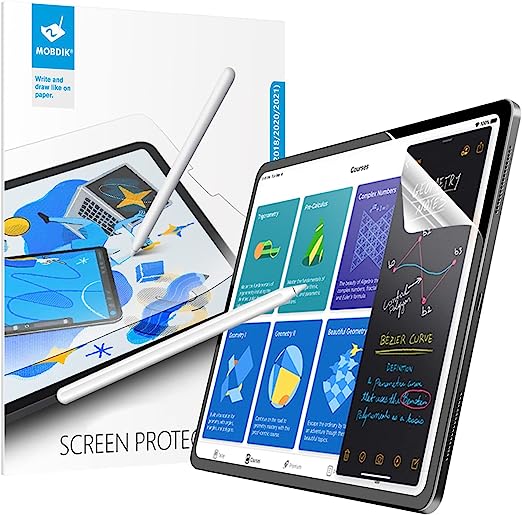 Photo 1 of MOBDIK [2 PACK] Paperfeel Screen Protector Compatible with iPad Pro 11 (2022&2021&2020&2018 Models) / iPad Air 5th Generation (10.9 Inch, 2022) / iPad Air 4th Generation (10.9 Inch, 2020), Write and Draw Like on Paper with Paperfeel Anti Glare Matte Surfa