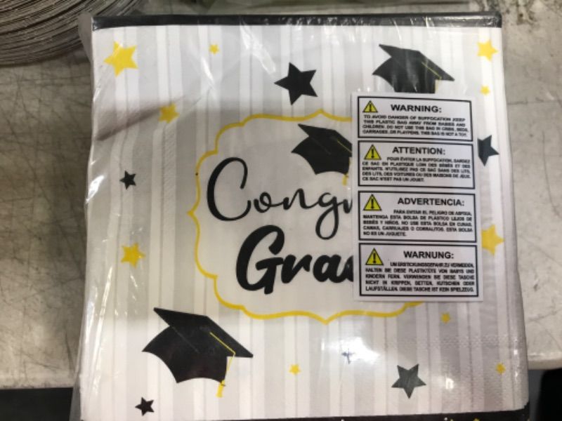 Photo 2 of JOYIN 144 Pcs Graduation Napkins Congrats Grad Disposable Party Dinnerware 2023 Graduation Party Accessories for Graduation School Party Supplies Party Favor