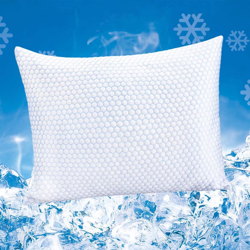 Photo 1 of ZPECC Cooling Pillow Cases for Night Sweats and Hot Flashes, Q-Max 0.4 Ice Silk Pillowcase with Hidden Zipper (White, 20x26) White 20x26