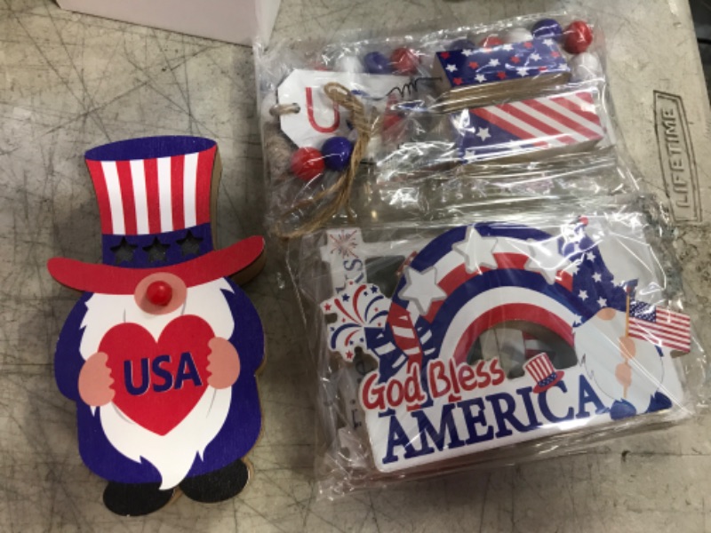 Photo 1 of 5pc USA Holiday Gnome Decor Set