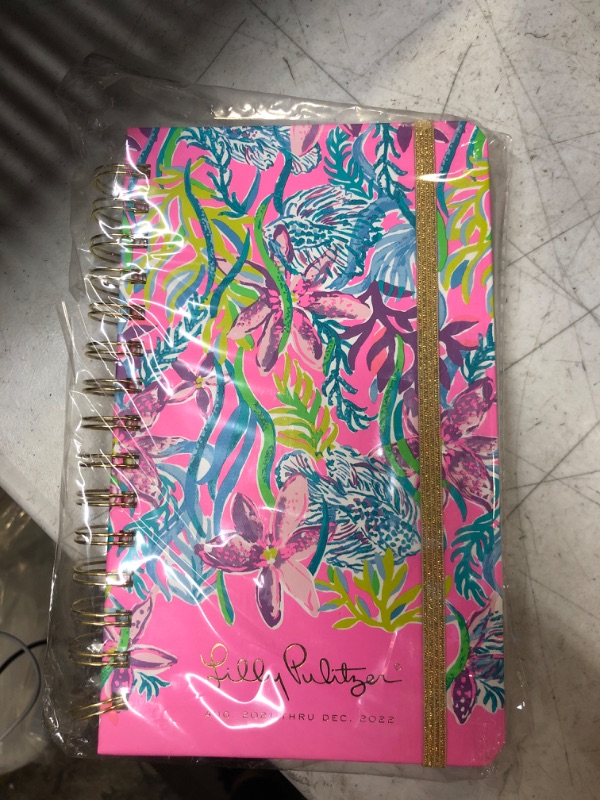 Photo 2 of Lilly Pulitzer Medium 2021-2022 Planner Daily Weekly Monthly, Hardcover Agenda Dated Aug 2021 - Dec 2022, 17 Month Calendar with Notes Pages, Stickers, Pocket, & Laminated Dividers, Party All the Tide