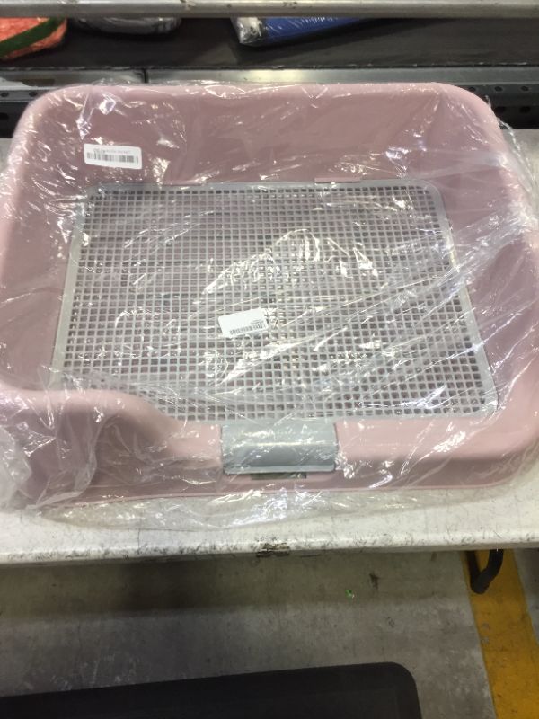 Photo 2 of [PS Korea] Indoor Dog Potty Tray – with Protection Wall Every Side for No Leak, Spill, Accident - Keep Paws Dry and Floors Clean (Pink)
