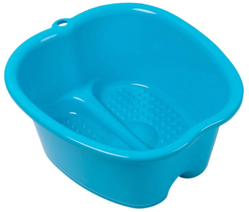 Photo 1 of AllSett Health Foot Soaking Bath Basin – Large Size for Soaking Feet | Pedicure and Massager Tub for at Home Spa Treatment | Callus, Fungus, Dead Skin Remover, Blue
