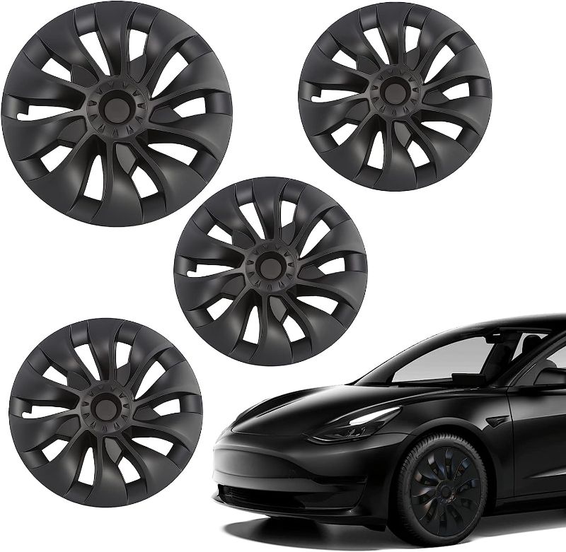 Photo 1 of  Hubcap Fit 2017-2023 Tesla Model 3 Wheel Covers 4PCS Replacement Hub Caps Protection for Stylish Car Decor
