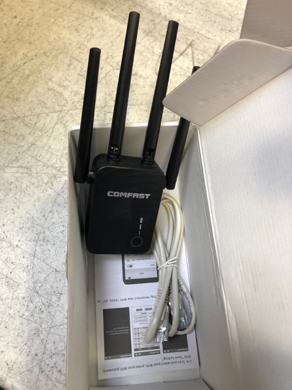 Photo 2 of Creativee WiFi Range Extender 1200Mbps Booster for The Hourse, 2500FT Repeater 2.4 & 5GHz Dual Band WPS Superbooster WPS Easy Setup, 360 degree Wide Coverage Work with Any WiFi Routers