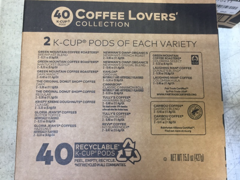 Photo 2 of 40CT K-CUP COFFEE LOVERS COLLECTION VARIETY EXP 02/23