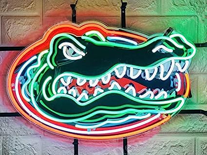 Photo 1 of Florida Gator Neon Sign Light (MultipleSizes) HD Vivid Printing Handmade Man Cave Beer Bar Pub Lamp 19"x15"