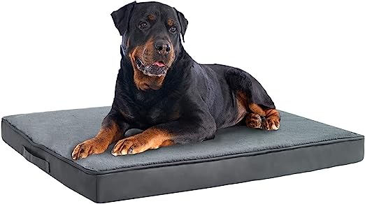 Photo 1 of Utotol Orthopedic Dog Bed for Large/Jumbo Dogs, Memory Foam Pet Bed Mattress with Removable Washable Cover, 2-Layer Pet Mat with Waterproof Lining Dog beds(Grey)