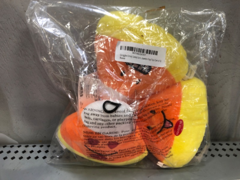 Photo 2 of  3 pieces --Grriggles Emoji Candy Corn Plush Halloween Dog Toys (Smile)