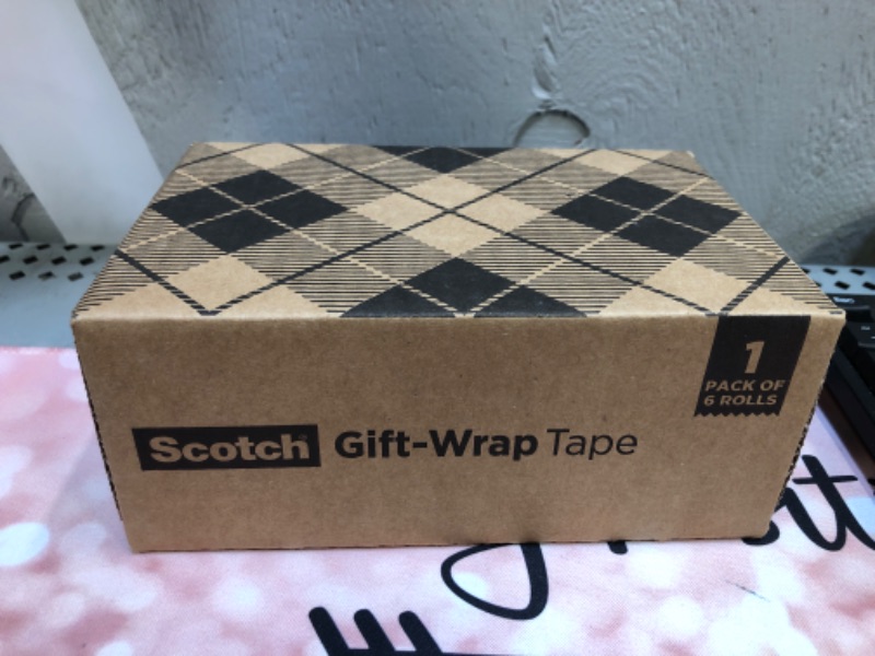 Photo 2 of Scotch Gift Wrap Tape, 6 Rolls, The Go-To Tape for the Holidays, 3/4 x 650 Inches, Dispensered (615-GW)