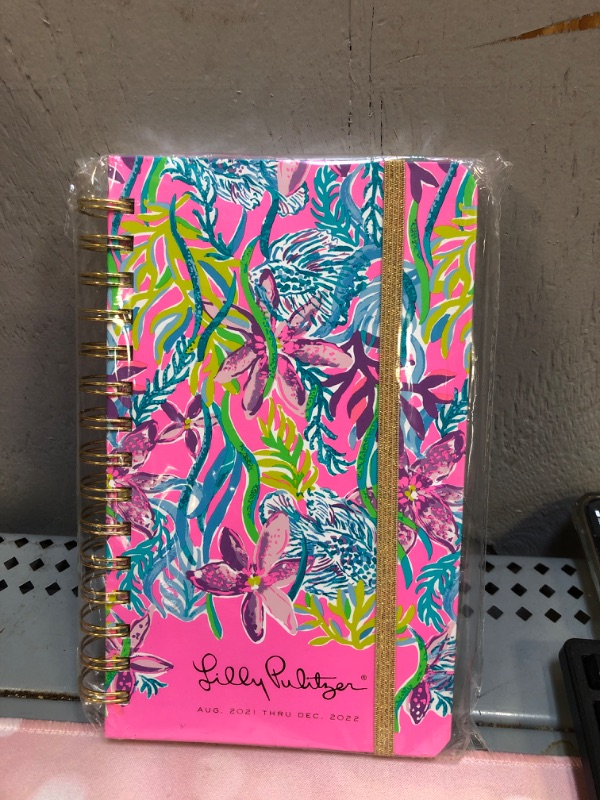 Photo 2 of Lilly Pulitzer Medium 2021-2022 Planner Daily Weekly Monthly, Hardcover Agenda Dated Aug 2021 - Dec 2022, 17 Month Calendar with Notes Pages, Stickers, Pocket, & Laminated Dividers, Party All the Tide