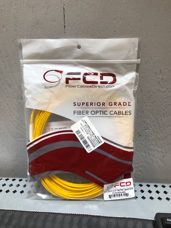 Photo 2 of FiberCablesDirect - 10M OS2 LC LC Fiber Patch Cable | Duplex 9/125 LC to LC Singlemode Jumper 10 Meter (32.8ft) | 1g 10g sfp 10gbase dx Yellow Zip-Cord PVC ofnr - Personal Computer, Server 10M LC LC