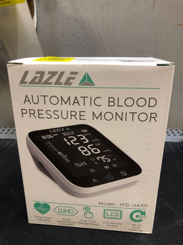 Photo 2 of All New 2022 LAZLE Blood Pressure Monitor - Automatic Upper Arm Machine & Accurate Adjustable Digital BP Cuff Kit - Largest Backlit Display - 200 Sets Memory, Includes Batteries, Carrying Case