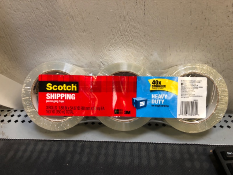 Photo 2 of Scotch Packaging Tape - 3 rolls