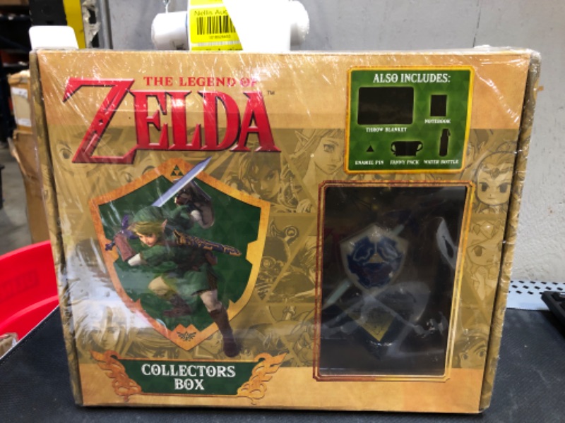 Photo 2 of CultureFly Legend of Zelda Collector's Box | Contains 6 Exclusive Items Including Map Blanket, Link Pin, Gold Hylian Shield Vinyl and More ZL2020BX4WT