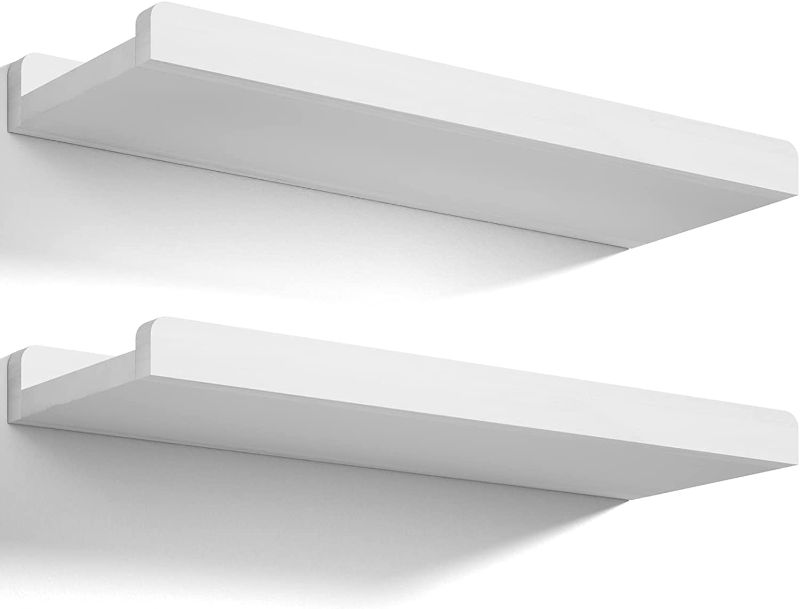Photo 1 of 
Love-KANKEI Floating Shelves Wall Mounted Set of 2, 17 Inch Rustic Wood Wall Shelves for Storage, Bedroom Living Room Bathroom Kitchen Office and More White
Color:White