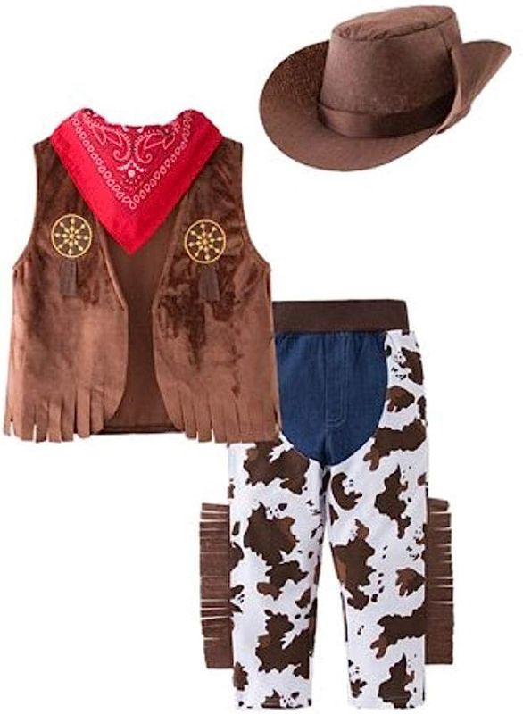 Photo 1 of Bilo Kid Boys Halloween Cowboy Costume 4pcs Set Cosplay Event Dress Up Parties Stage Performance Outfits