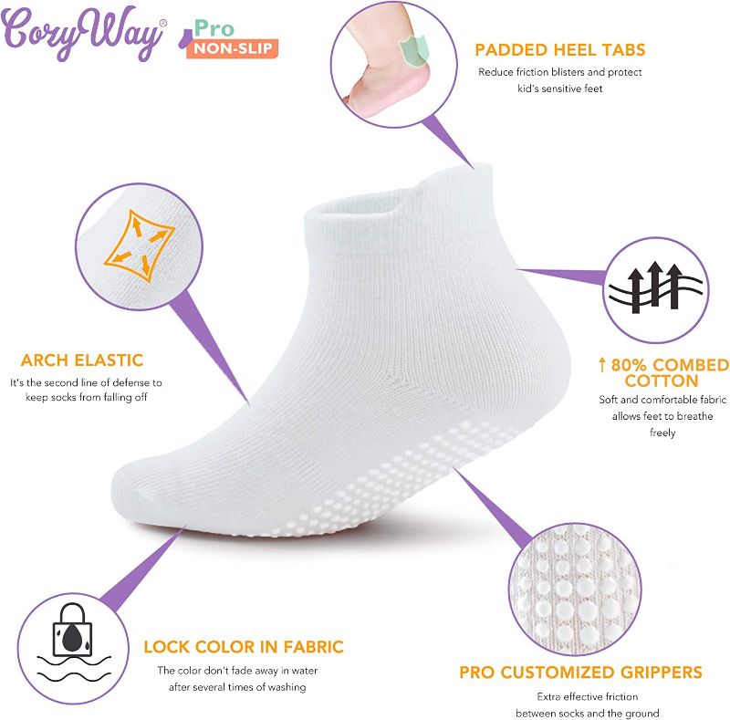 Photo 1 of  CozyWay Non-Slip Socks with Grippers - Ankle Style for Little Girls and Boys, Infants, Toddlers, Children SIZE 1 to 3T